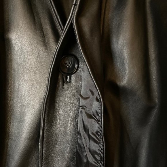 Fairfax Men's Vintage Black Leather Trench Coat Size L - Picture 5 of 13